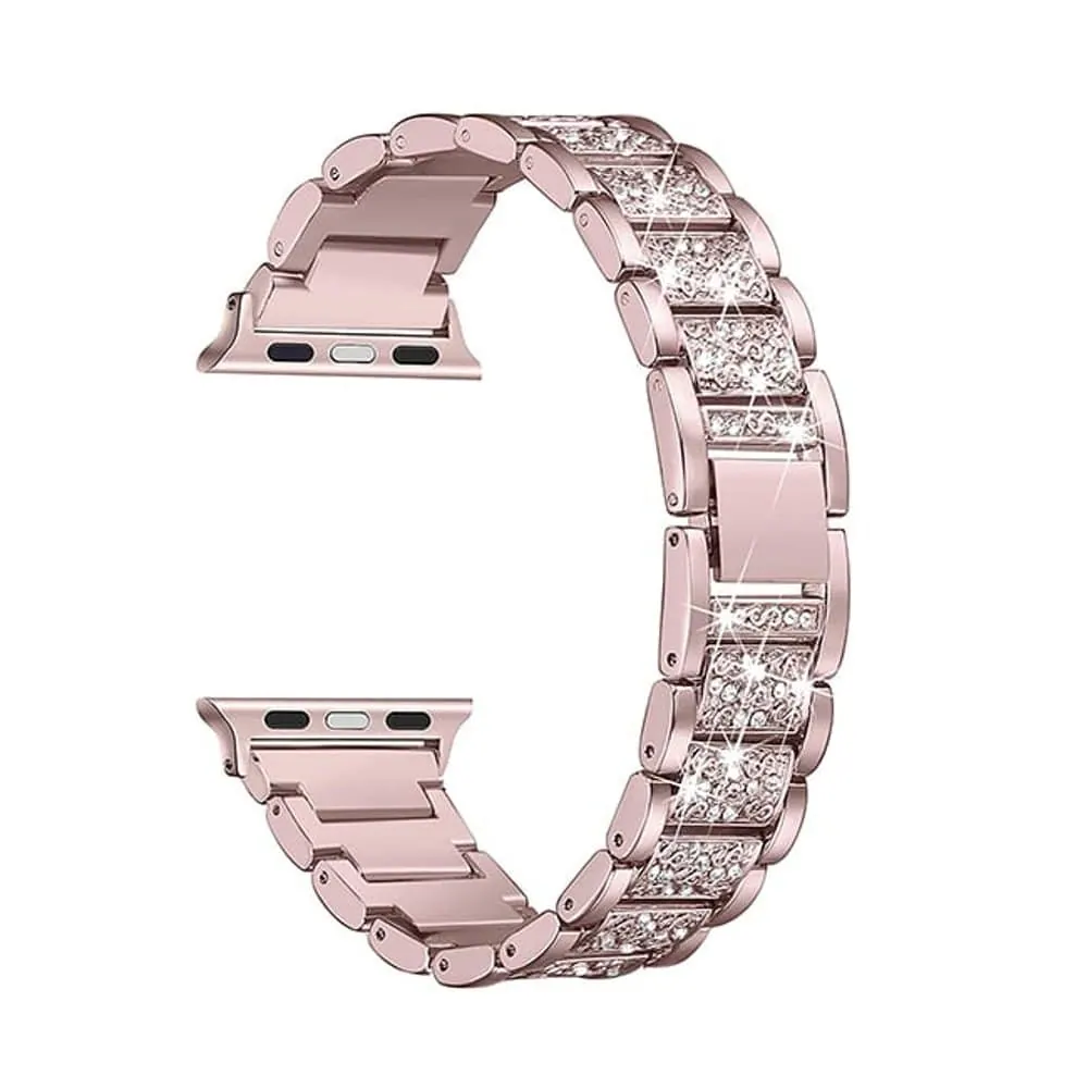 38/40/41mm Apple Watch diamond rhinestone strap + tool - Rose pink