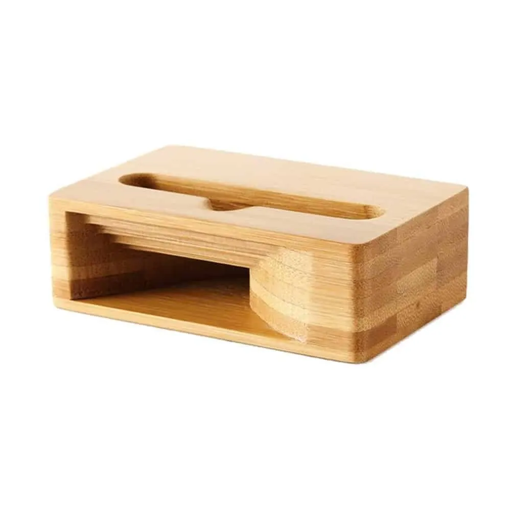 Universal Phone Bamboo Wooden Sound Amplifier Docking Stand