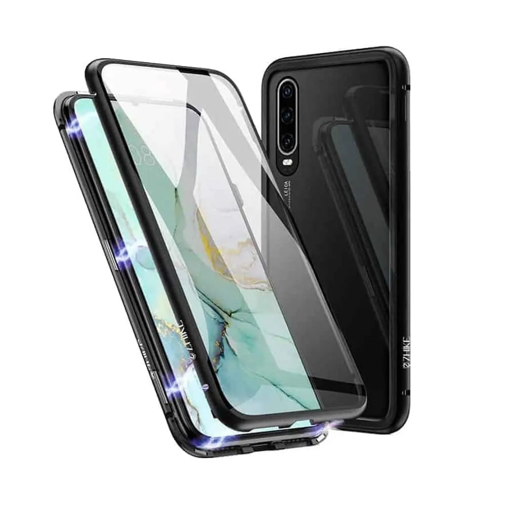 Replacement Magnetic Metal Tempered Glass Case for Huawei P30