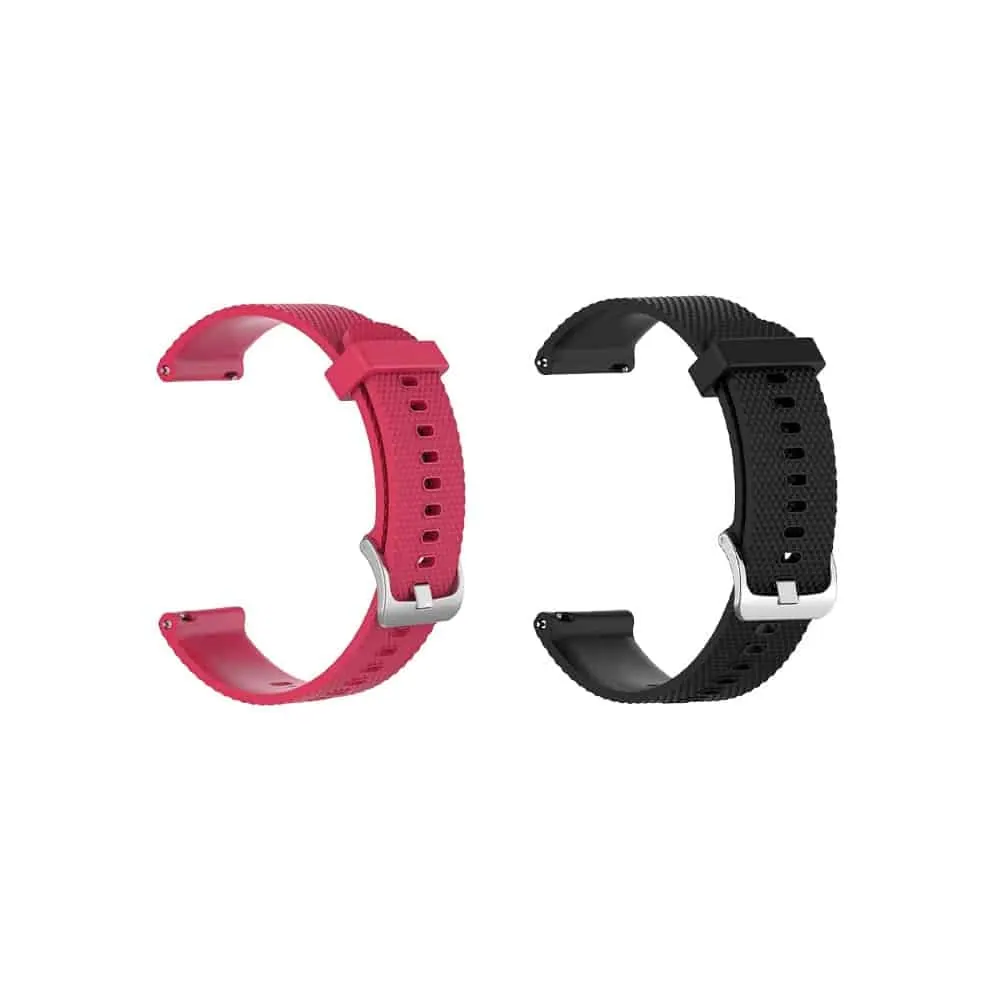 18mm Quick Release Silicone Strap -2 Pack - Red & Black