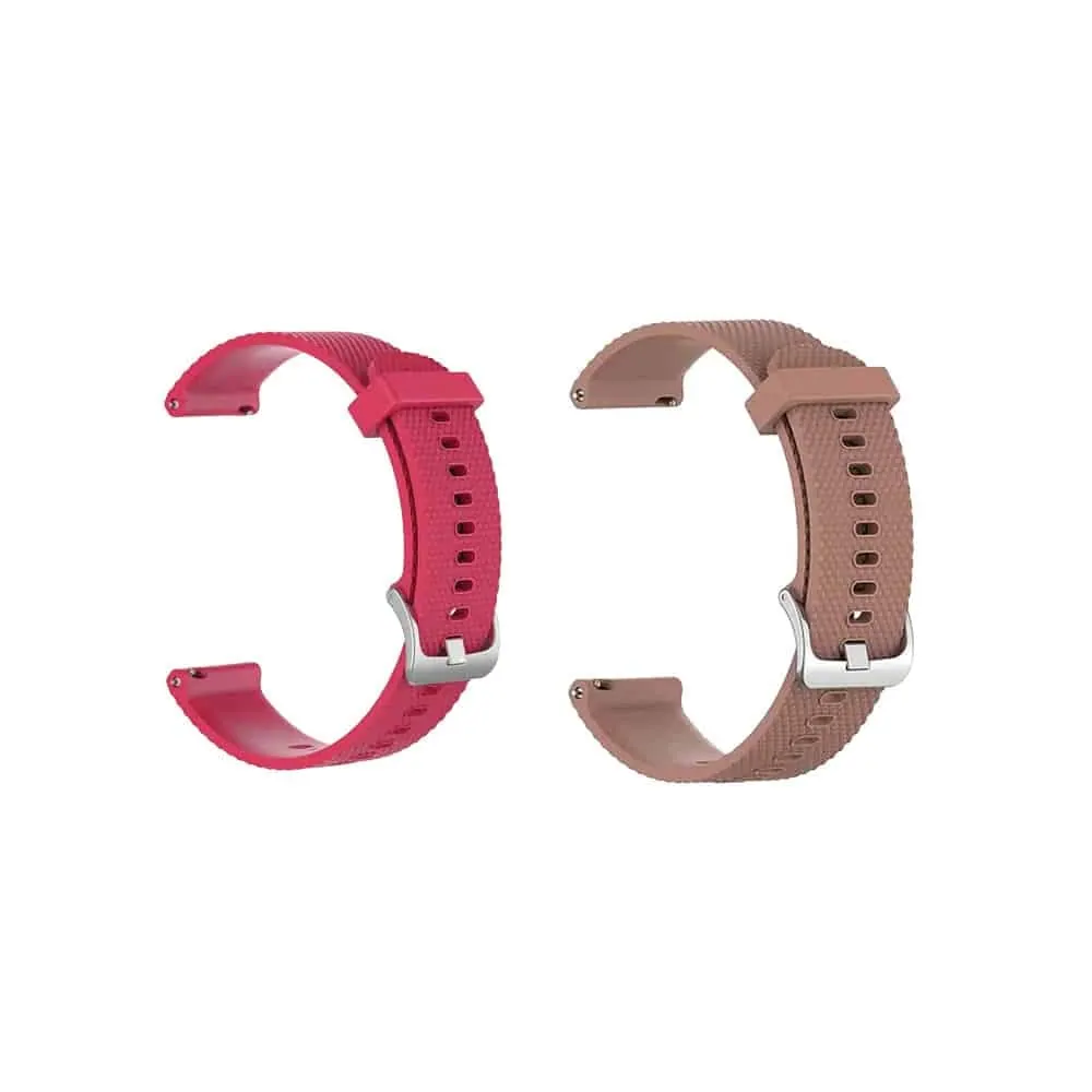 18mm Quick Release Silicone Strap -2 Pack - Red & Brown