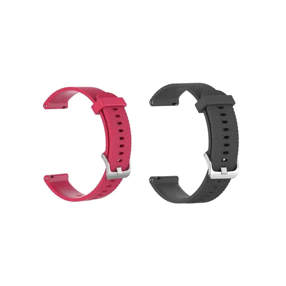 18mm Quick Release Silicone Strap -2 Pack - Red & Dark Grey