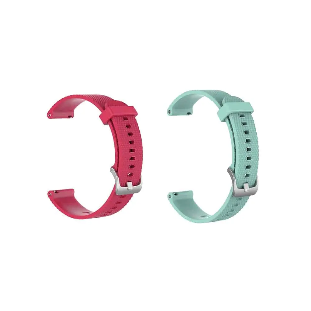 18mm Quick Release Silicone Strap -2 Pack - Red & Frost Blue