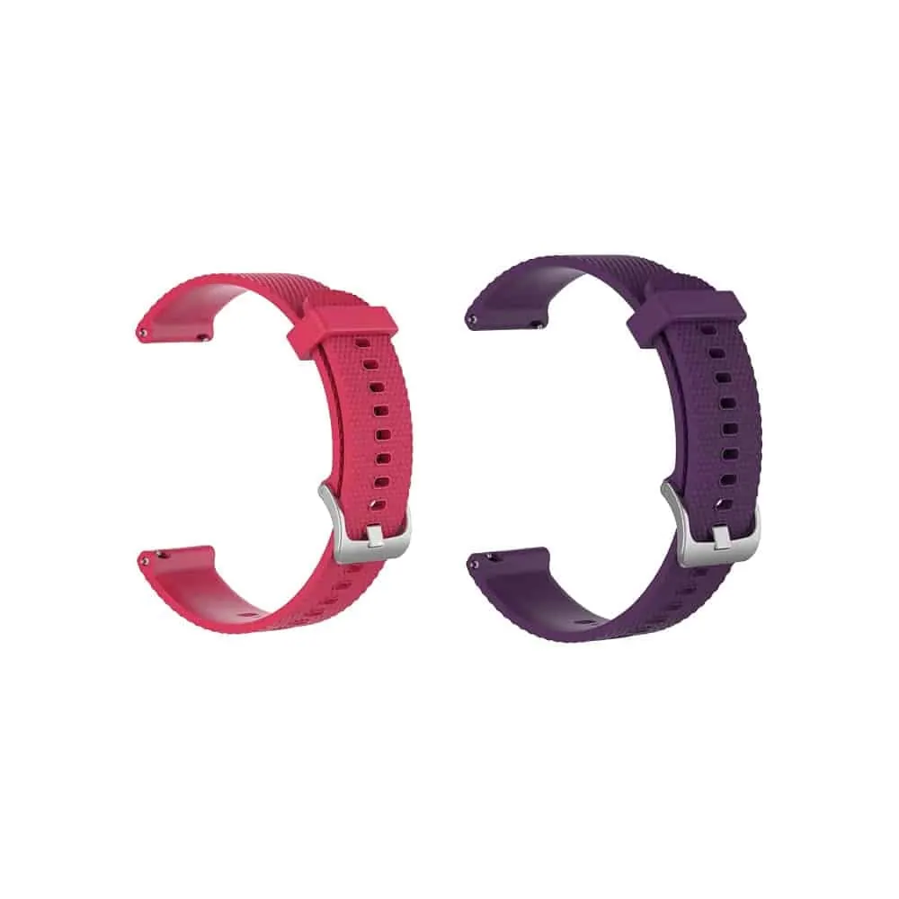 18mm Quick Release Silicone Strap -2 Pack - Red & Purple