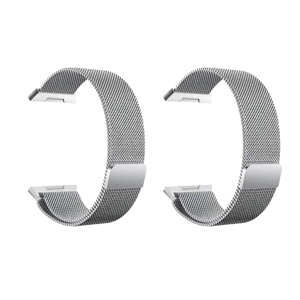 Stainless Steel Milanese Strap for Fitbit Ionic 2 Pack - Silver
