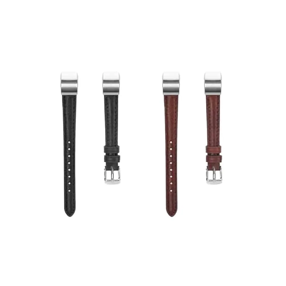Fitbit Alta replacement leather strap - Black + Dark Brown - Combo