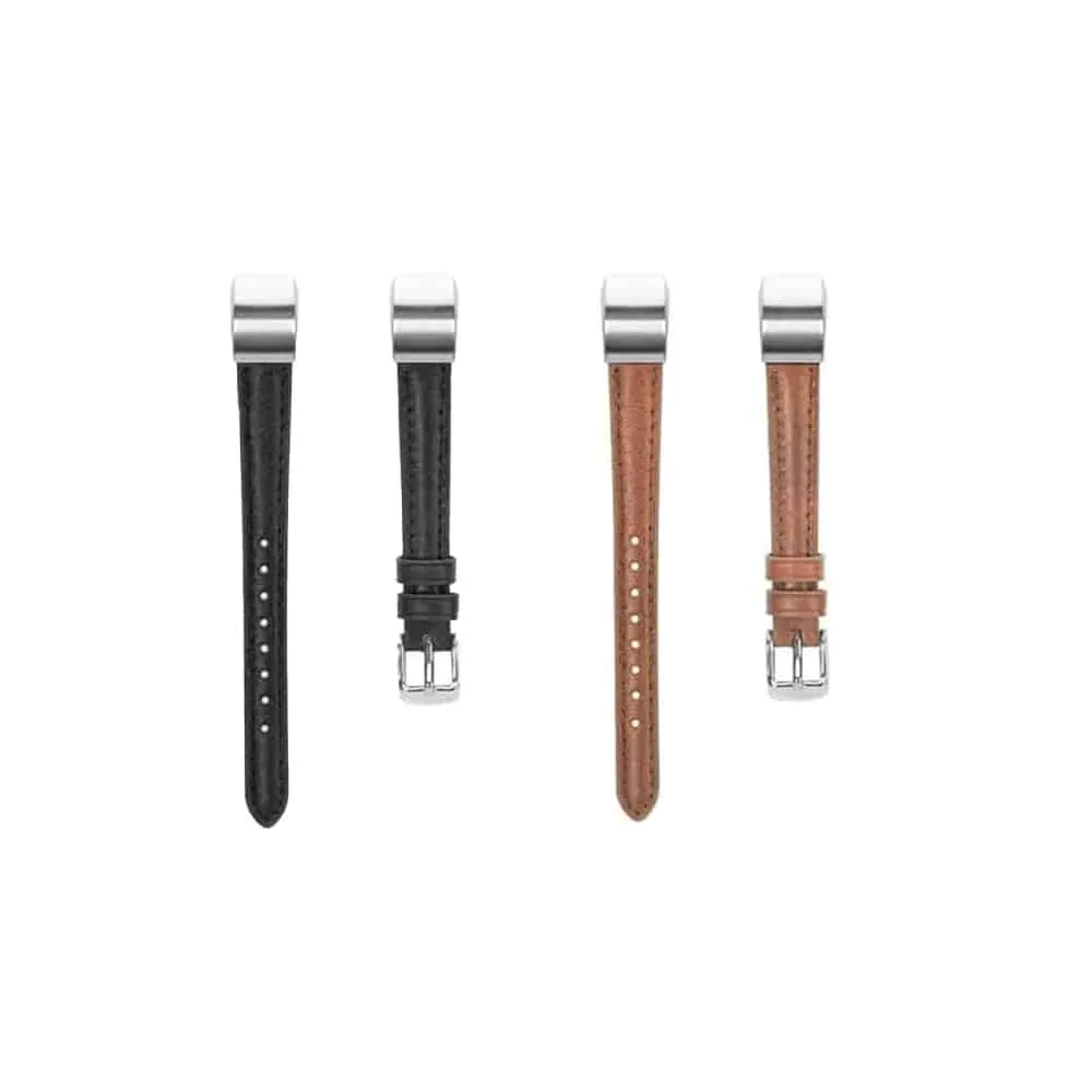 Fitbit Alta replacement leather strap - Black + Light Brown - Combo