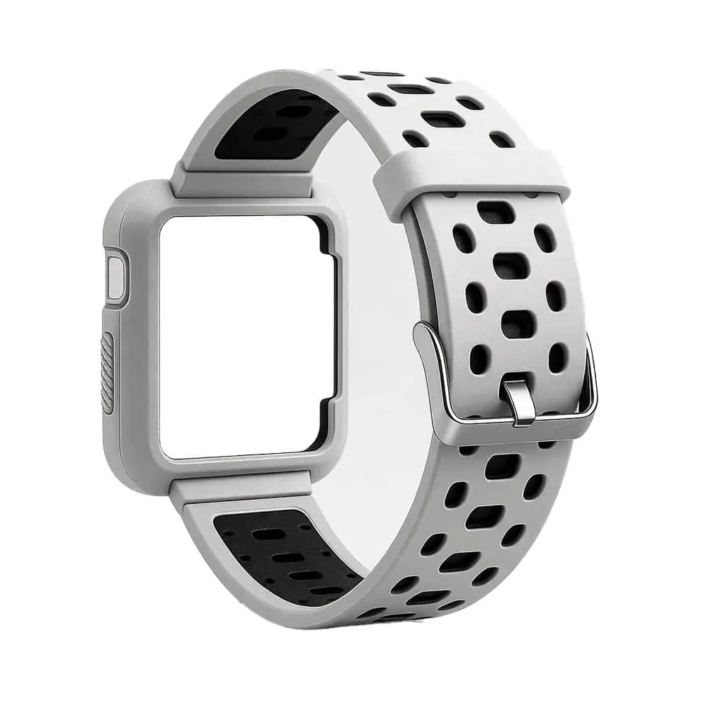 Silicone Strap & Case Compatible with 38mm iWatch - White, Black