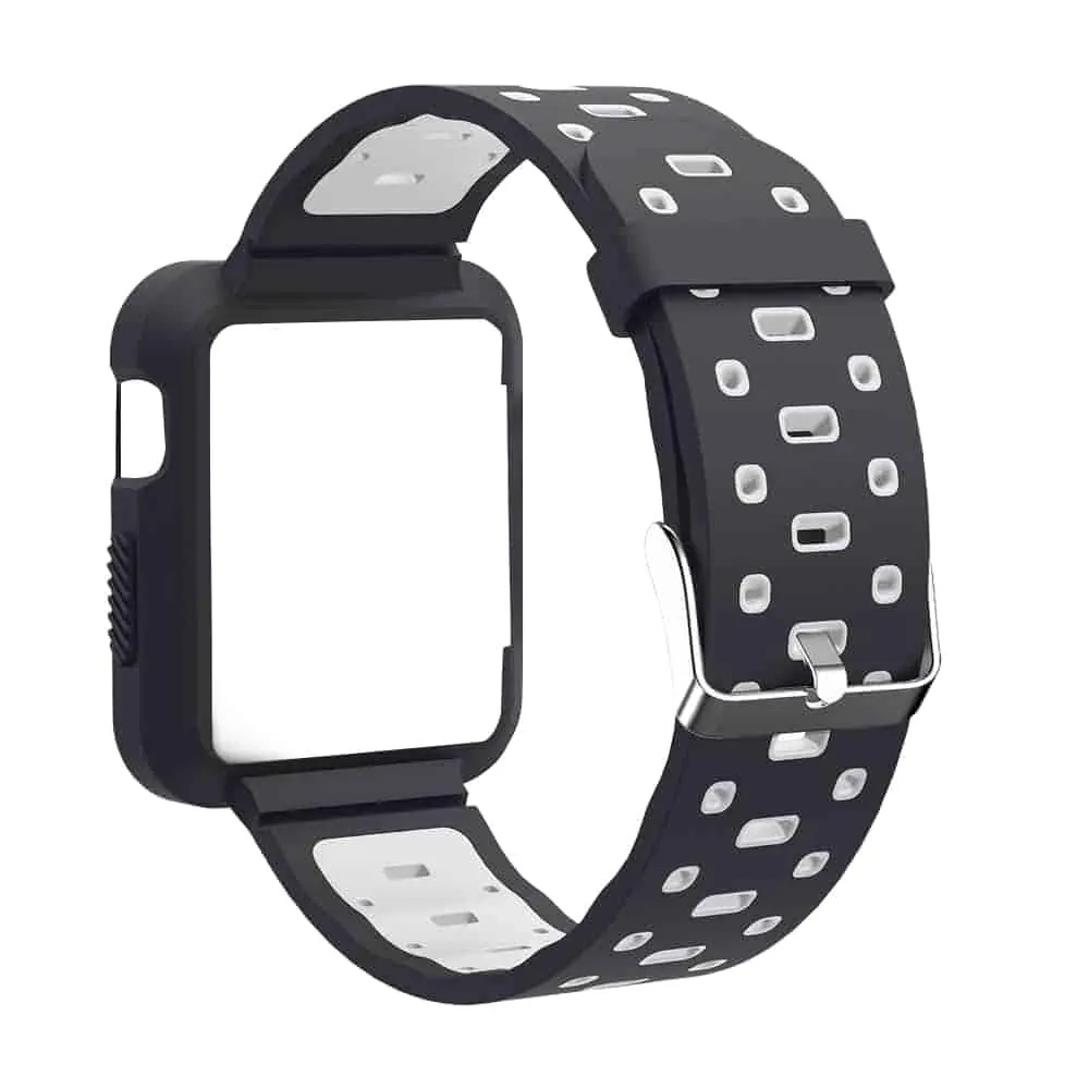 Silicone Strap & Case Compatible with 38mm iWatch - Black, White