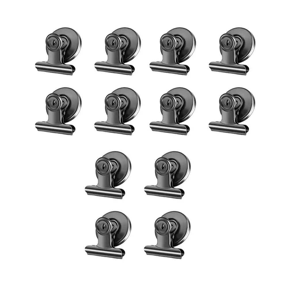 Heavy Duty Kitchen Office Locker Fridge Magnet Clips - 12 Pack