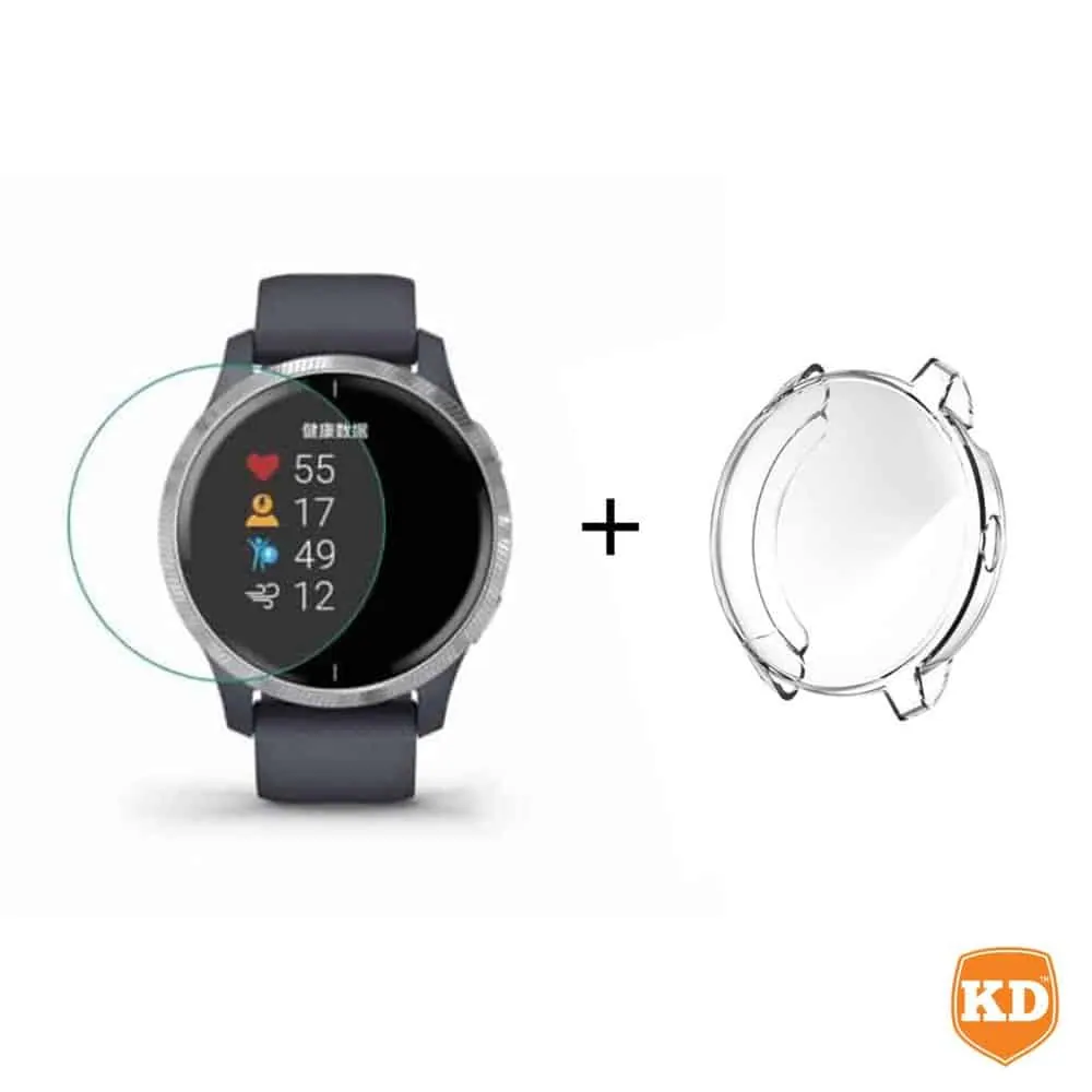 TPU Case + Screen Protector Combo for Garmin Venu- Clear