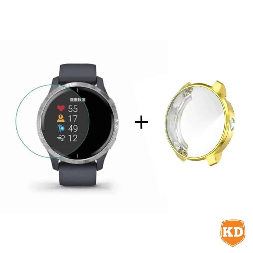 TPU Case + Screen Protector Combo for Garmin Venu- Gold
