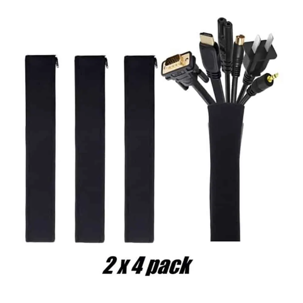 Home Office Electronic Cable Management Sleeve Organiser 8 Set