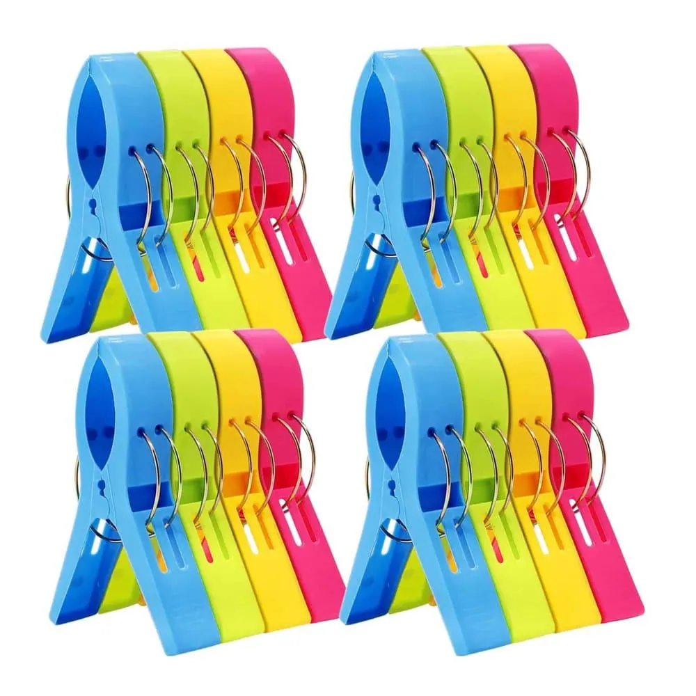 Laundry Washing Hang Dry Clothing Jumbo Plastic Pegs - 16 Pack