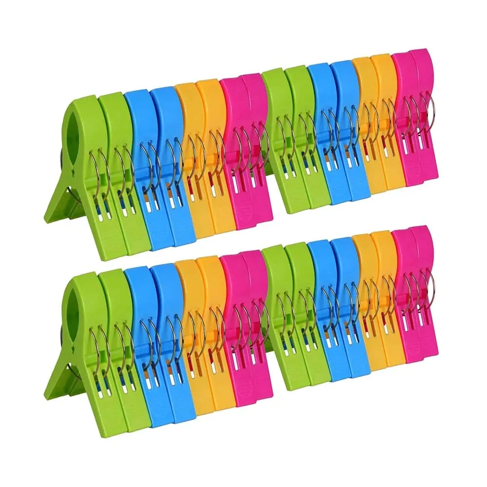 Laundry Washing Hang Dry Clothing Jumbo Plastic Pegs - 32 Pack