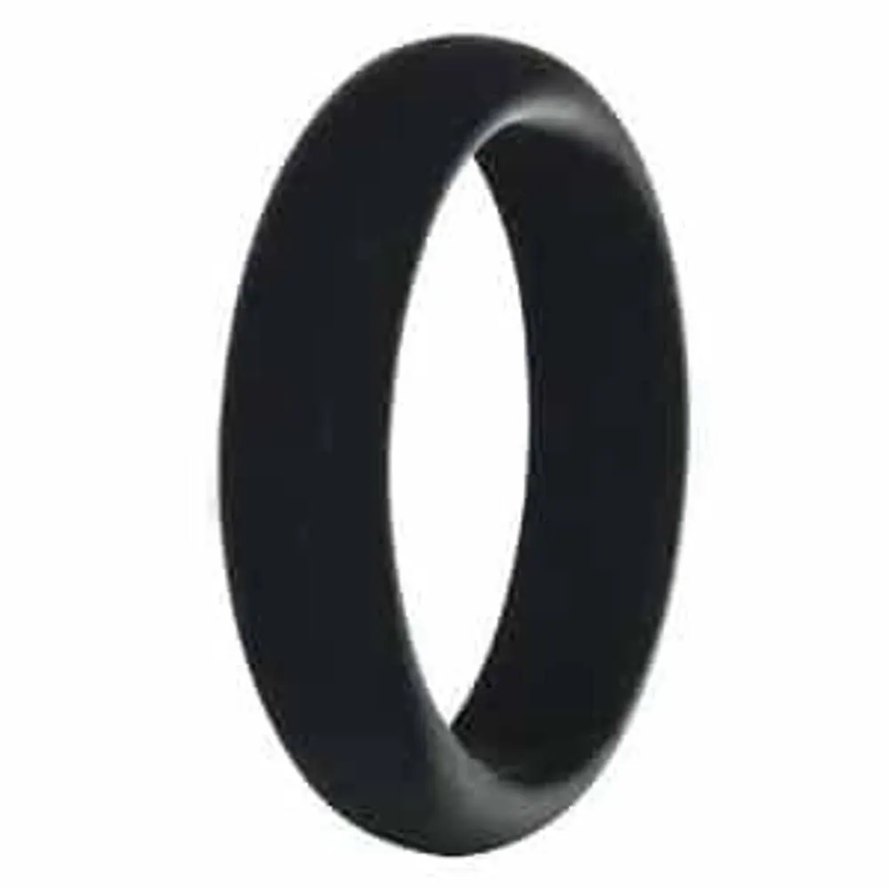 Women's Wedding Exercise Silicone Ring - 5mm - Black - Q