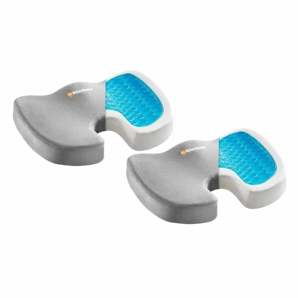 Back Support Gel Memory Foam Office Desk Chair Cushion x 2
