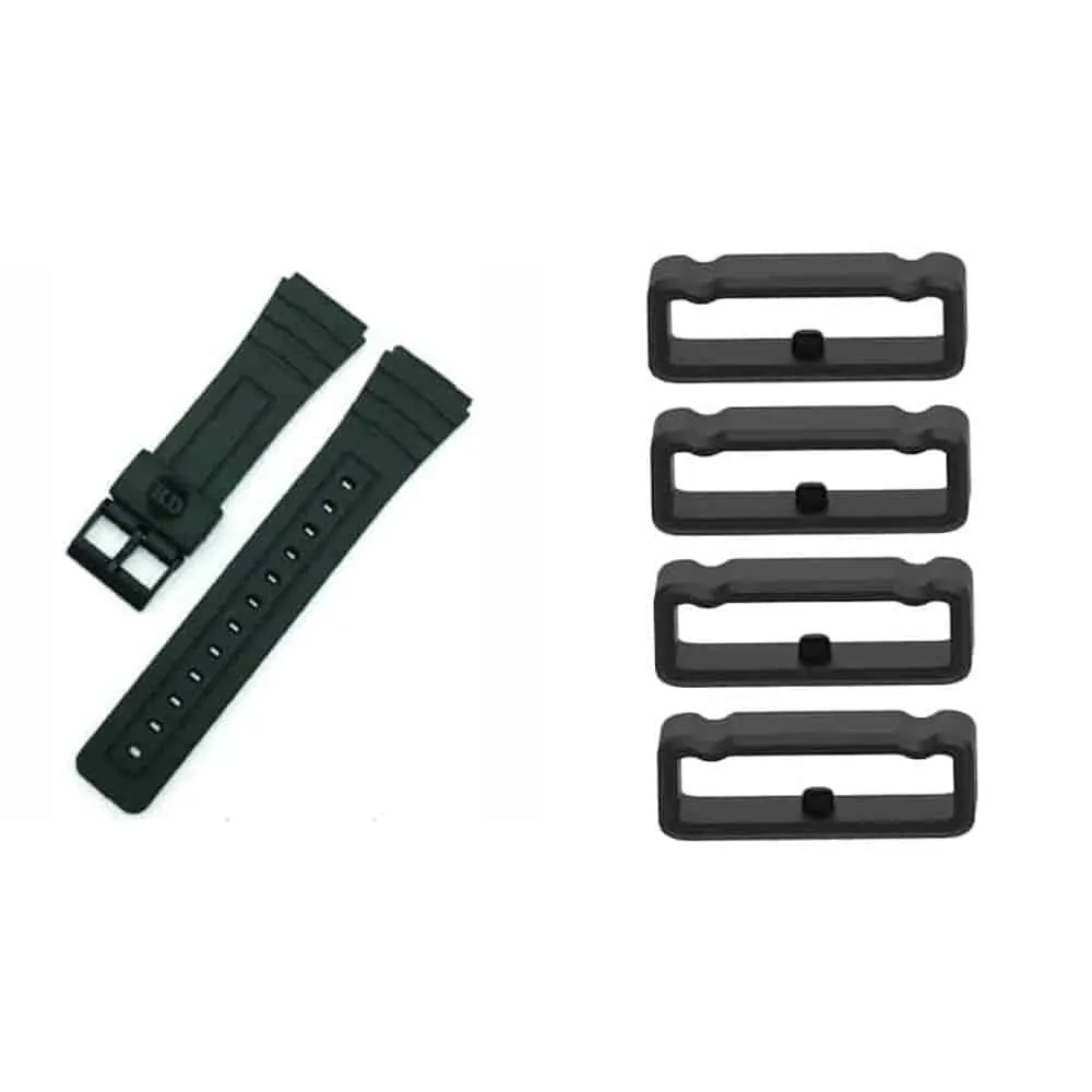 16mm PinFit Silicone Strap & Loop 4 Pack - Black
