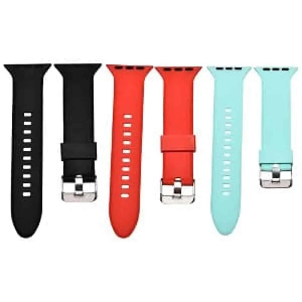 Silicone Strap Compatible with 38/40/41mm iWatch - Pack of 3