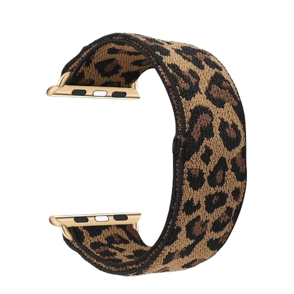 Stretchy Elastic Nylon Strap for 38/40/41mm Apple Watch- Leopard