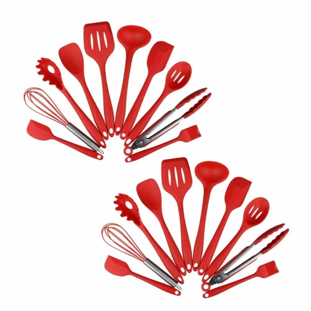 20-Pack Silicone Spatula Whisk Tong Spoon Kitchen Utensil Set