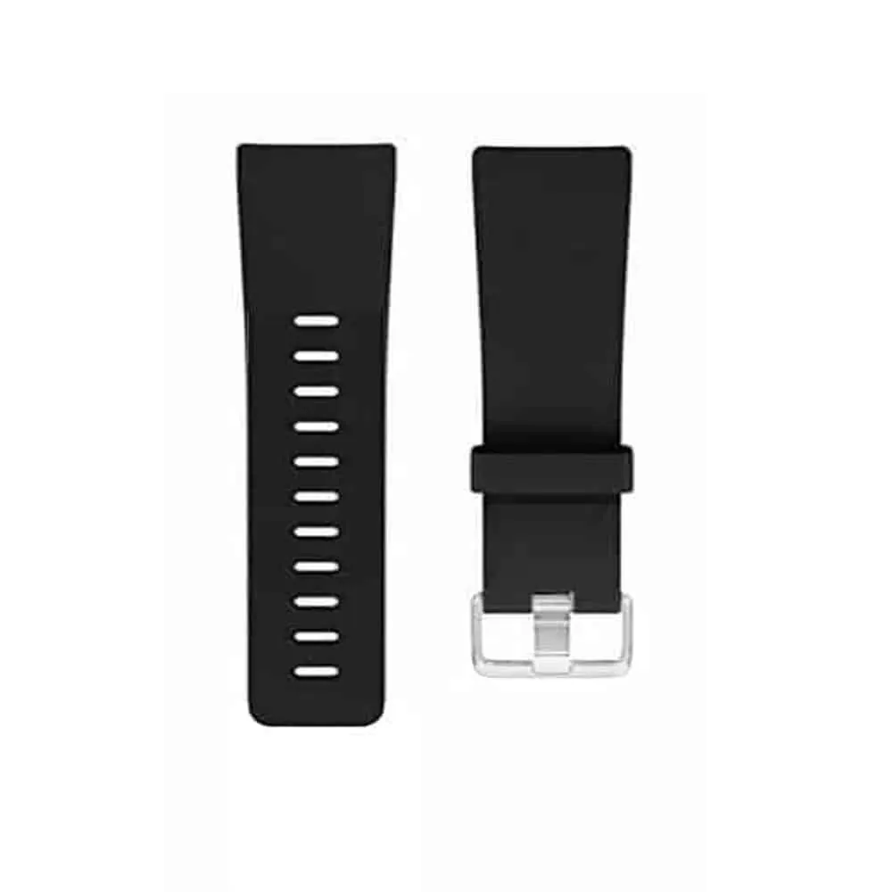 22mm Sporty Silicone Strap for Fitbit Versa - Black - M-L