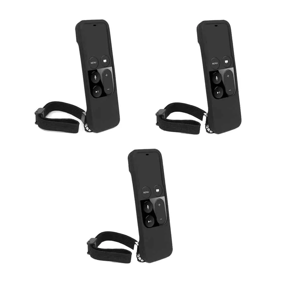 Silicone Remote Case for Apple TV 4th Gen 32GB/64GB- Black x3 Combo