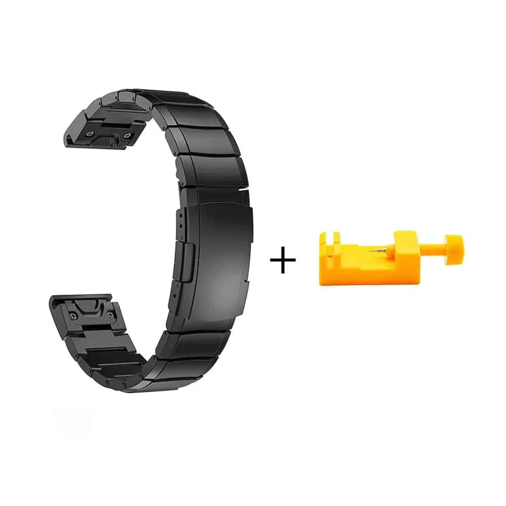 22mm EasyFit Stainless Steel Strap & Tool for Garmin - Black