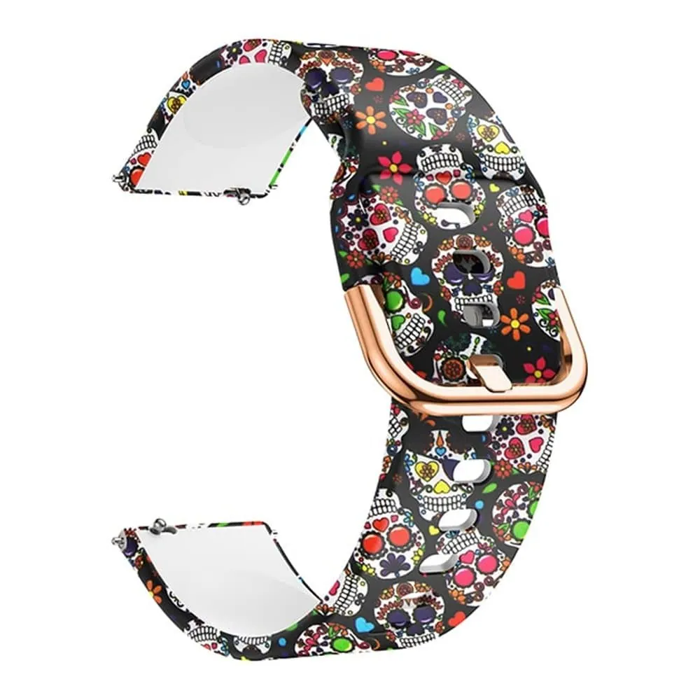19mm Quick Release Silicone Strap - Colour Skull