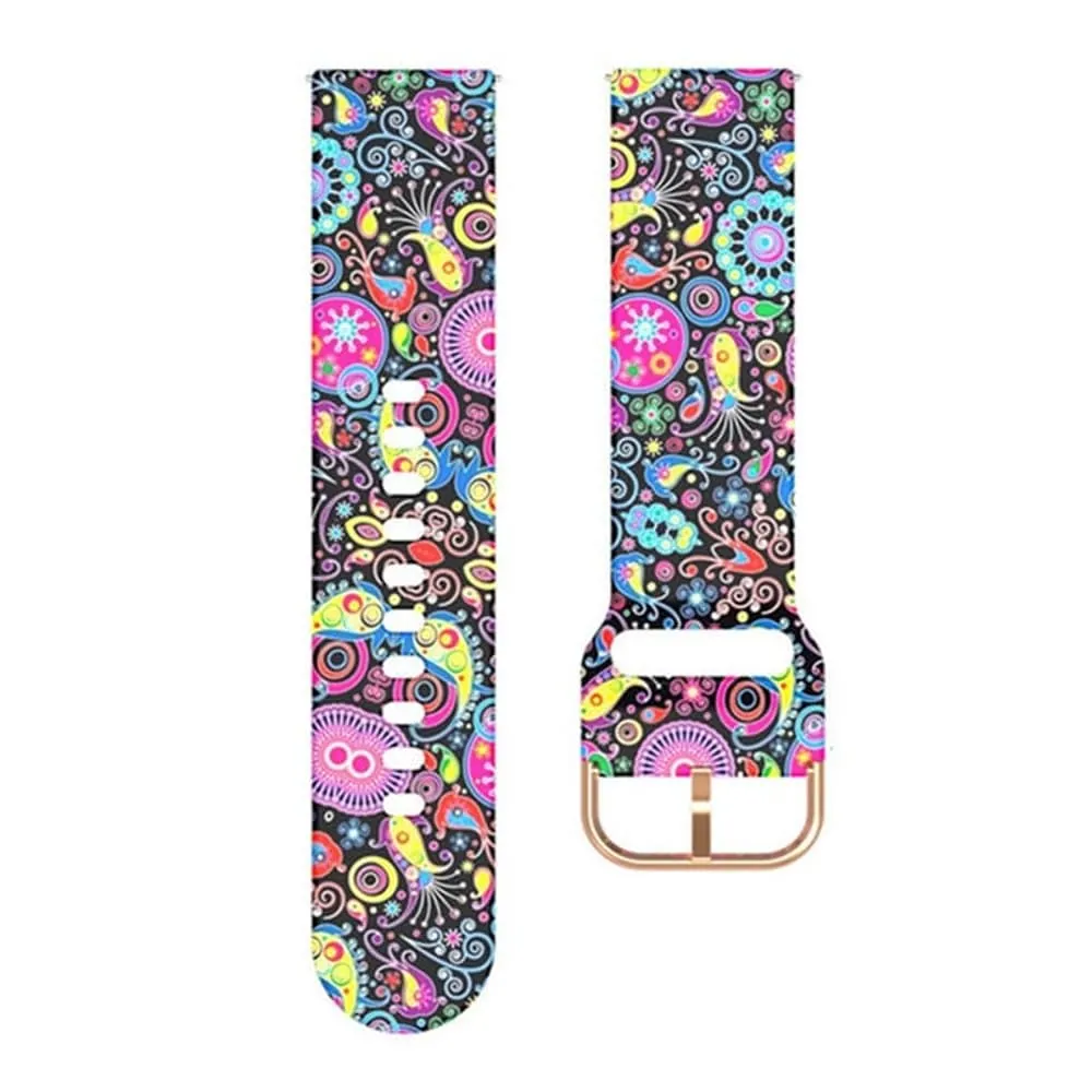 22mm Quick Release Silicone Strap- Colourful Jellyfish