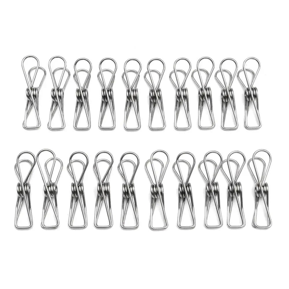 Laundry Hanging & Drying Washing Stainless-Steel Pegs x20