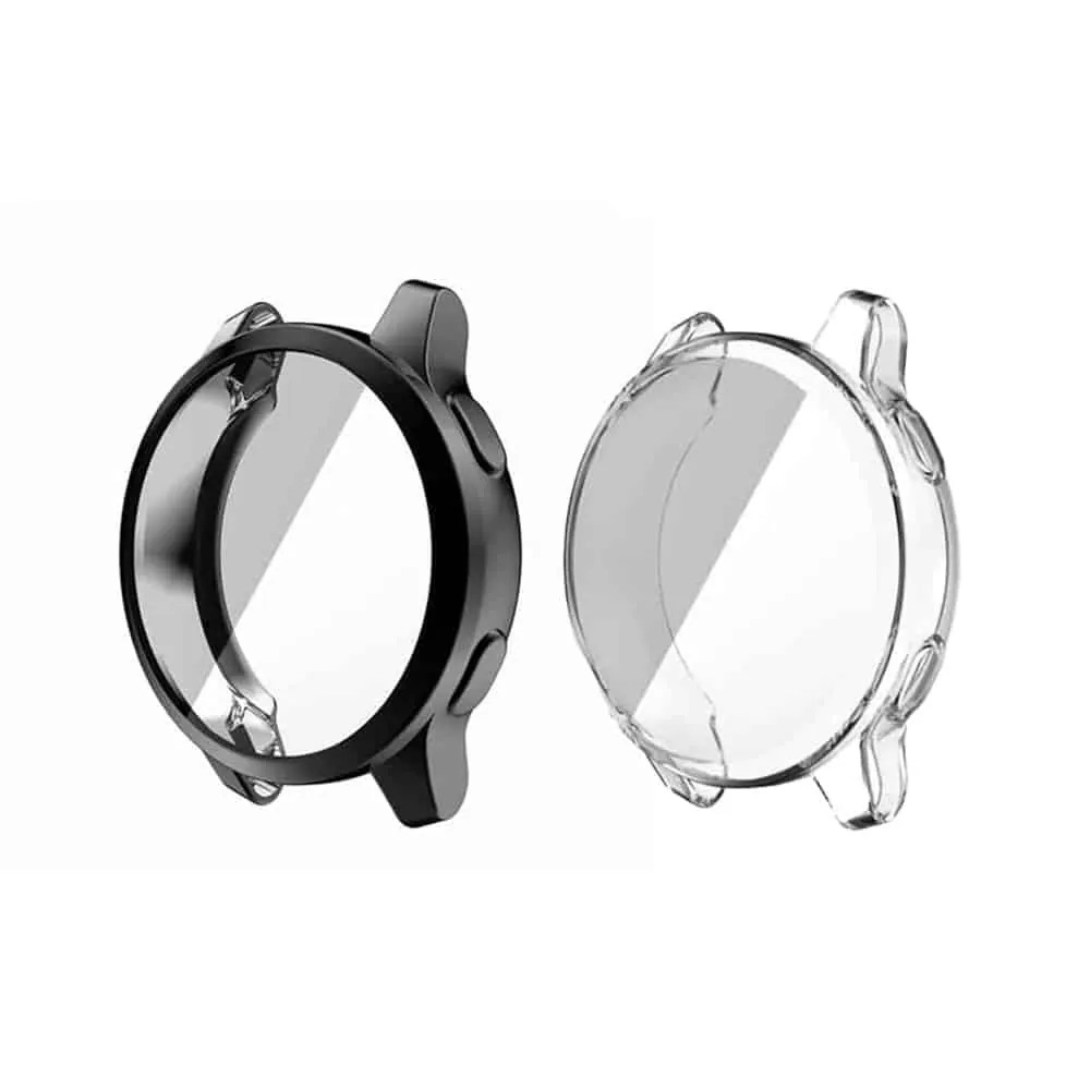 Electroplated TPU case for Garmin vivoactive 4S x2 - Clear and Black - Combo