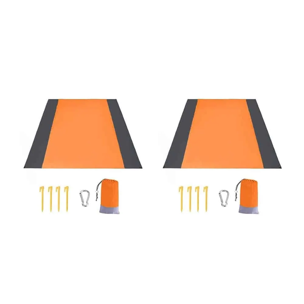 Camping Sand-Free Waterproof Beach Blanket 2m x 2.5m - 2 Pack.