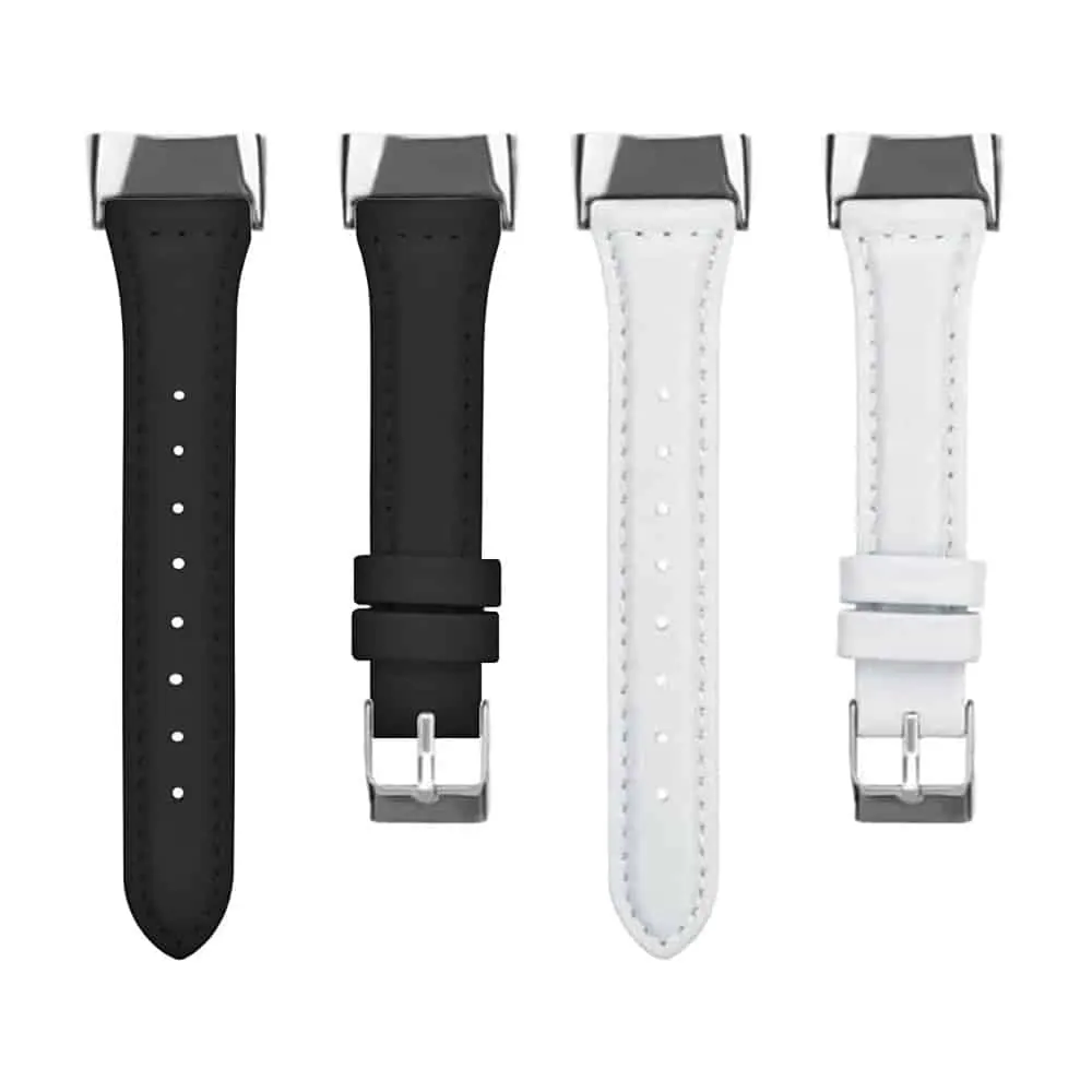 PU Leather Straps for Huawei Band 6- Black & White 2 Pack
