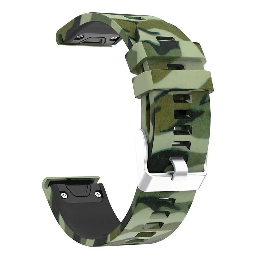 22mm EasyFit Silicone Strap for Garmin - Light Camo Green