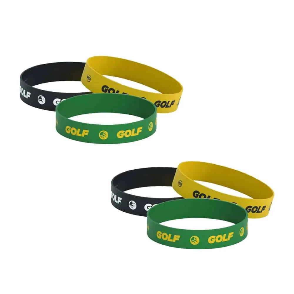 Debossed "Golf" Silicone Wristband Bracelet-6 Pack