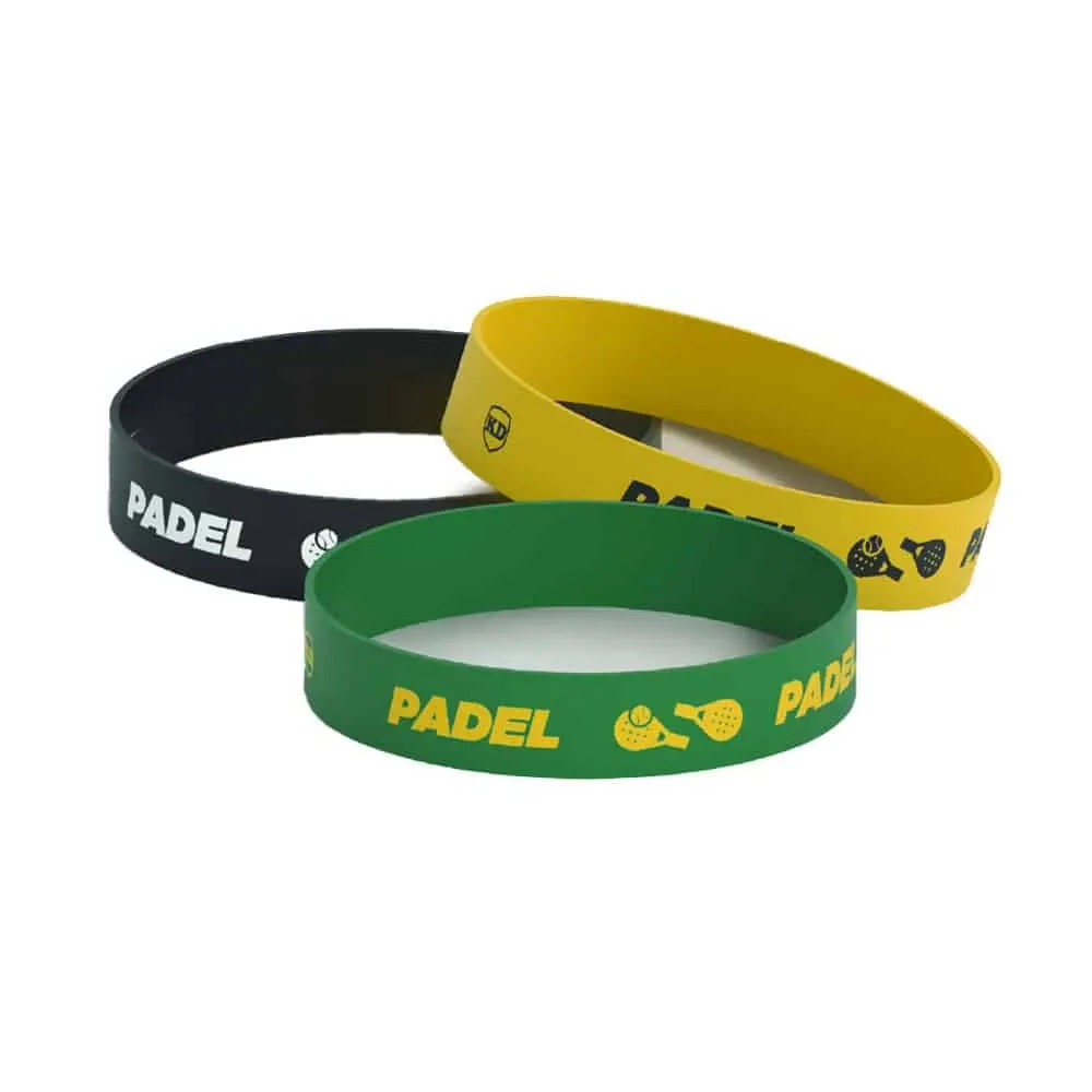 Debossed "Padel" Silicone Wristband Bracelet- 3 Pack