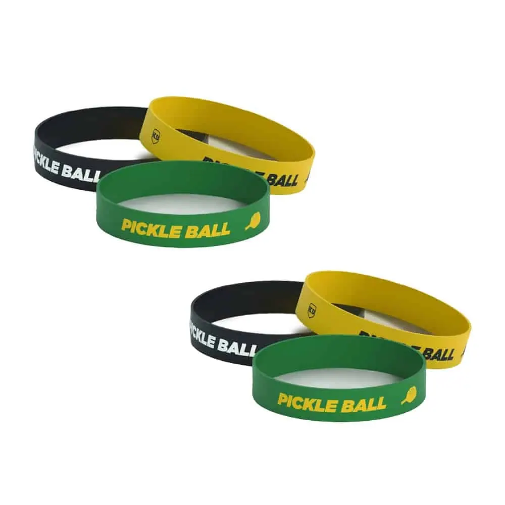 Debossed "Pickle" Silicone Wristband Bracelet- 6 Pack