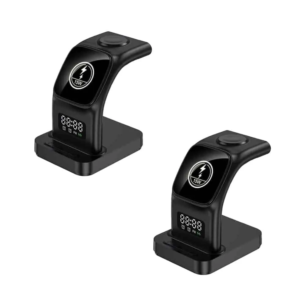 Wireless Charging Station Clock Compatible with Apple 2 Pack