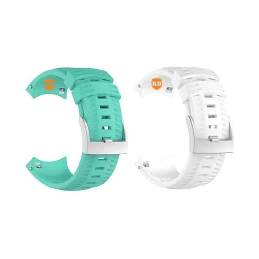 Silicone Strap for Suunto 9 Baro - Frost Blue + White Combo
