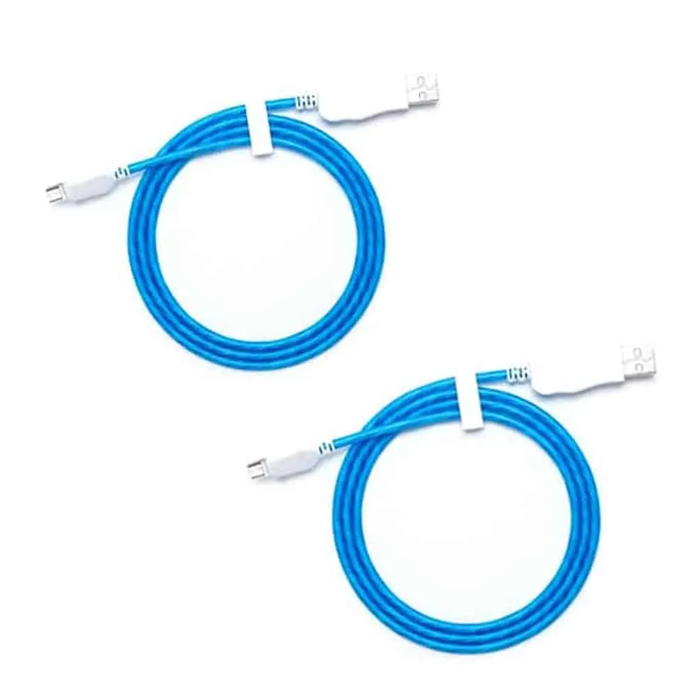 LED Flashing USB Android Replacement Charger Cable x 2 Combo