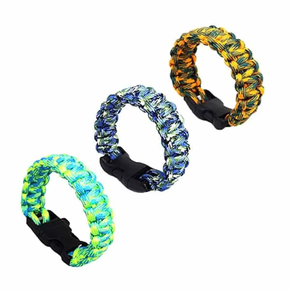 Paracord Survival Emergency Outdoor Bracelet- x3 Combo