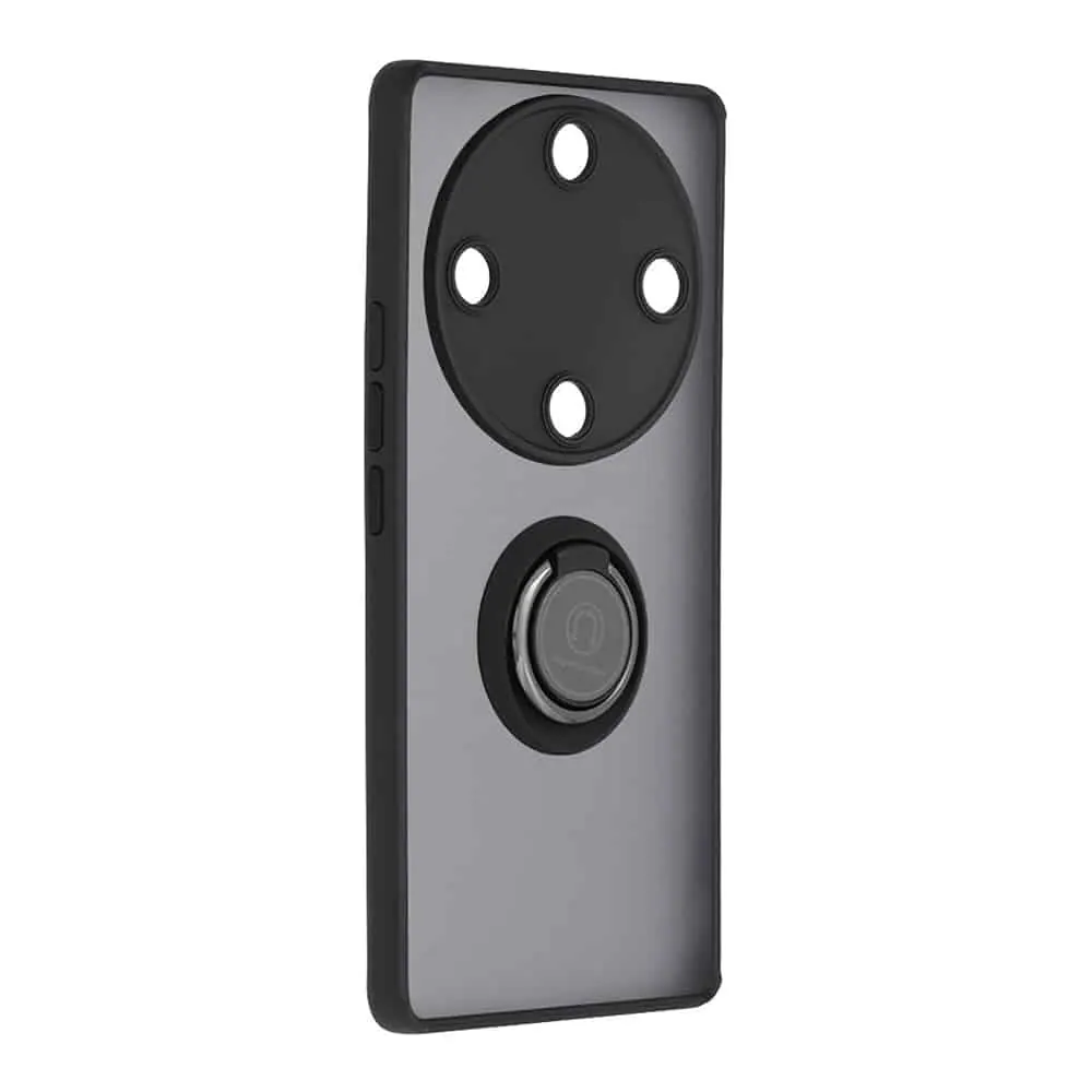 Black Magnetic Ring Phone Case Back Cover for Honor x9a