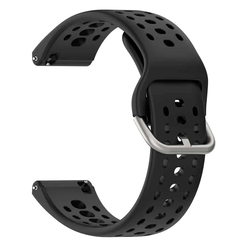 Ventilated Silicone Strap for Amazfit BIP6 (A2435)- Black