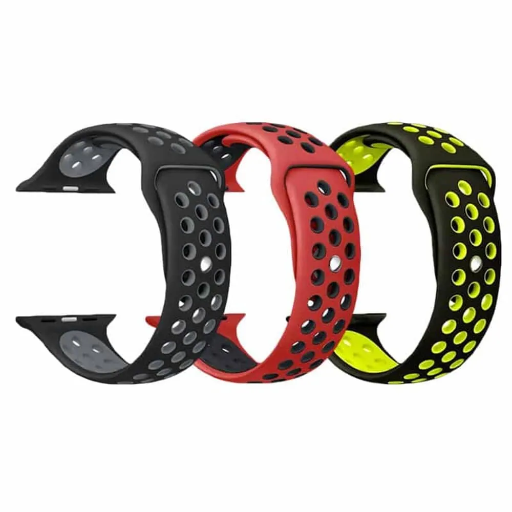 Silicone Strap for 38/40/41mm Apple Watch- 3 Pack Combo