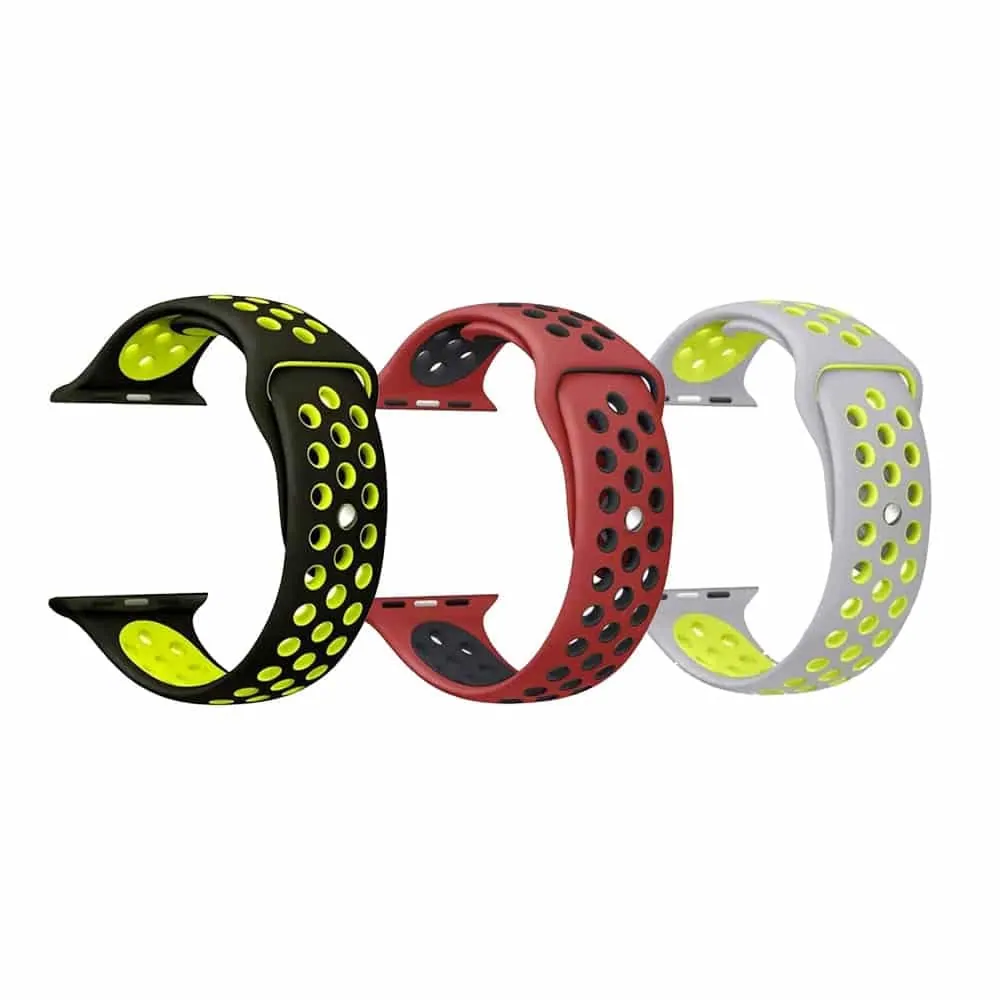 Silicone Strap Compatible with 38/40/41mm iWatch- 3 Pack- S/M