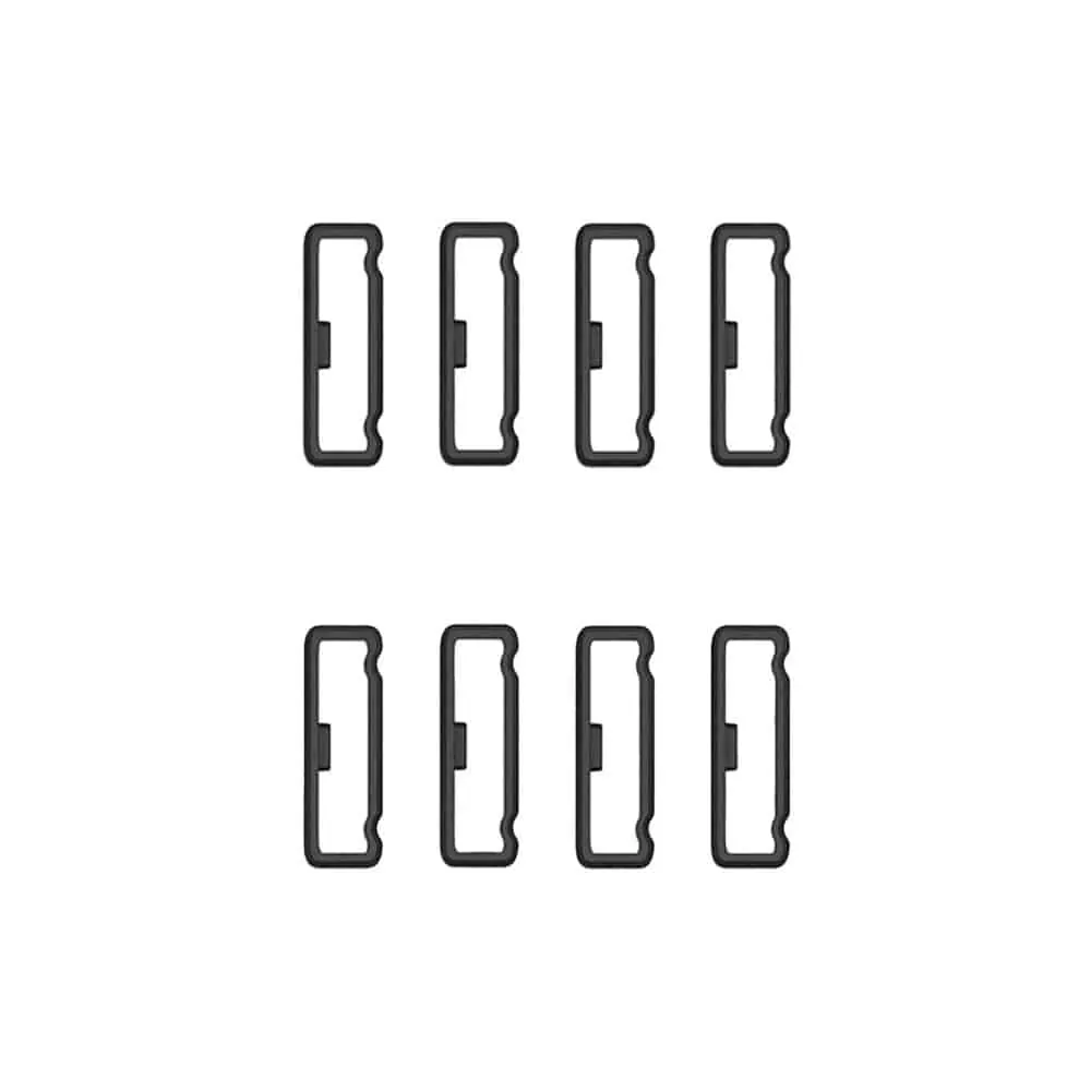 26mm PinFit Silicone Strap Loop Keepers (x4)- Black - Black, 2 Pack