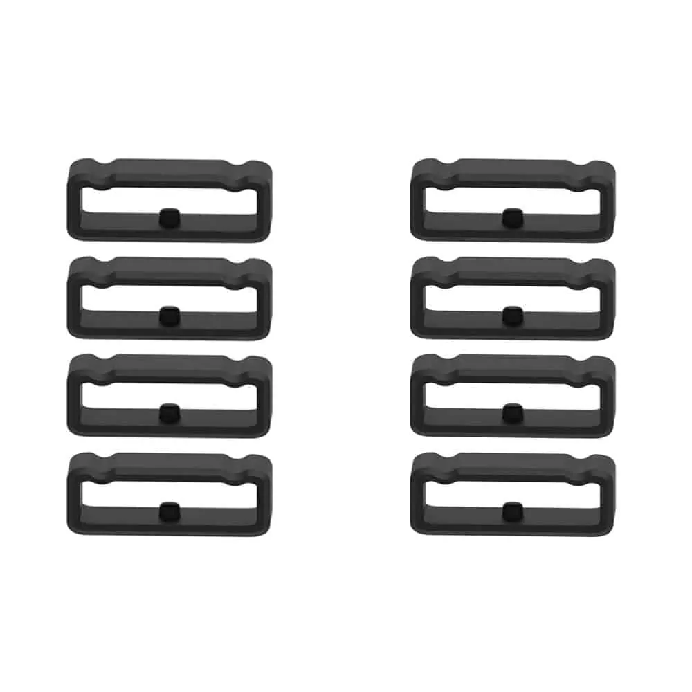 26mm PinFit Silicone Strap Loop Keepers (x4)- Black - Multi Coloured, 2 Pack