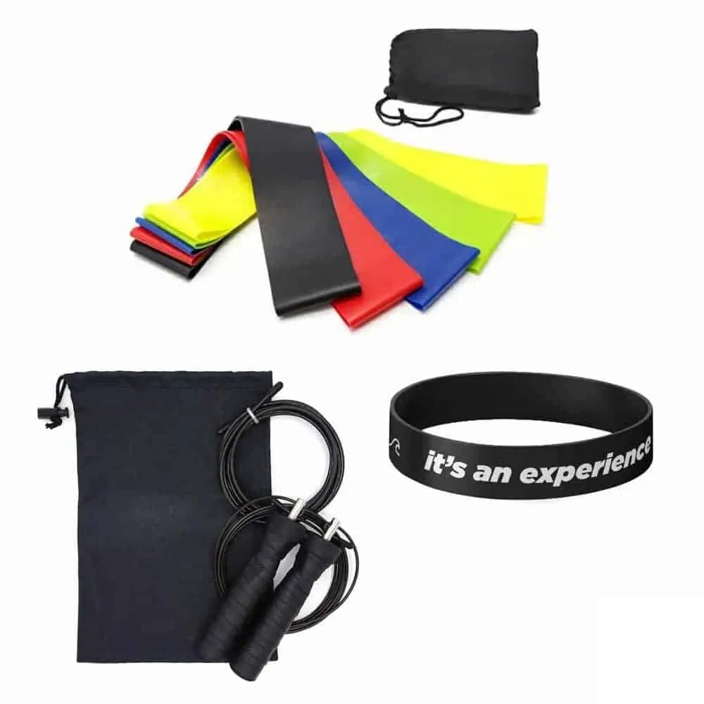 Speed Skipping Rope + 5 Exercise Resistance Loop Bands Combo