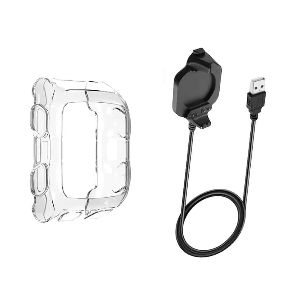 Clear Case & Charger Cable Compatible With Garmin Forerunner 920XT